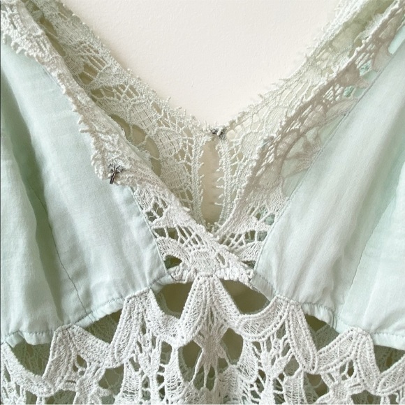 Free People One Coast to Cove Mint Lace Mini Dress - Picture 8 of 12